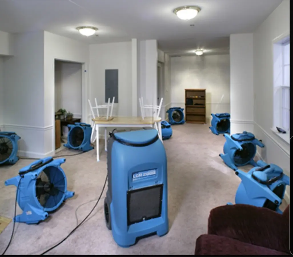 Air movers and dehumidifier setup for Water Extraction & Removal in Schaghticoke