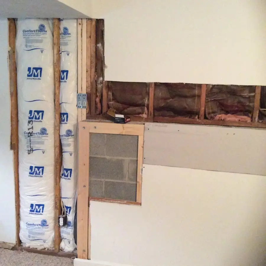 Wall insulation replacement during Contents Cleaning & Restoration in Schaghticoke